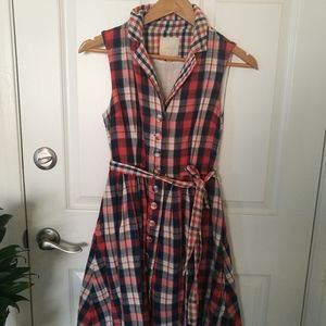 Plaid Button Up dress